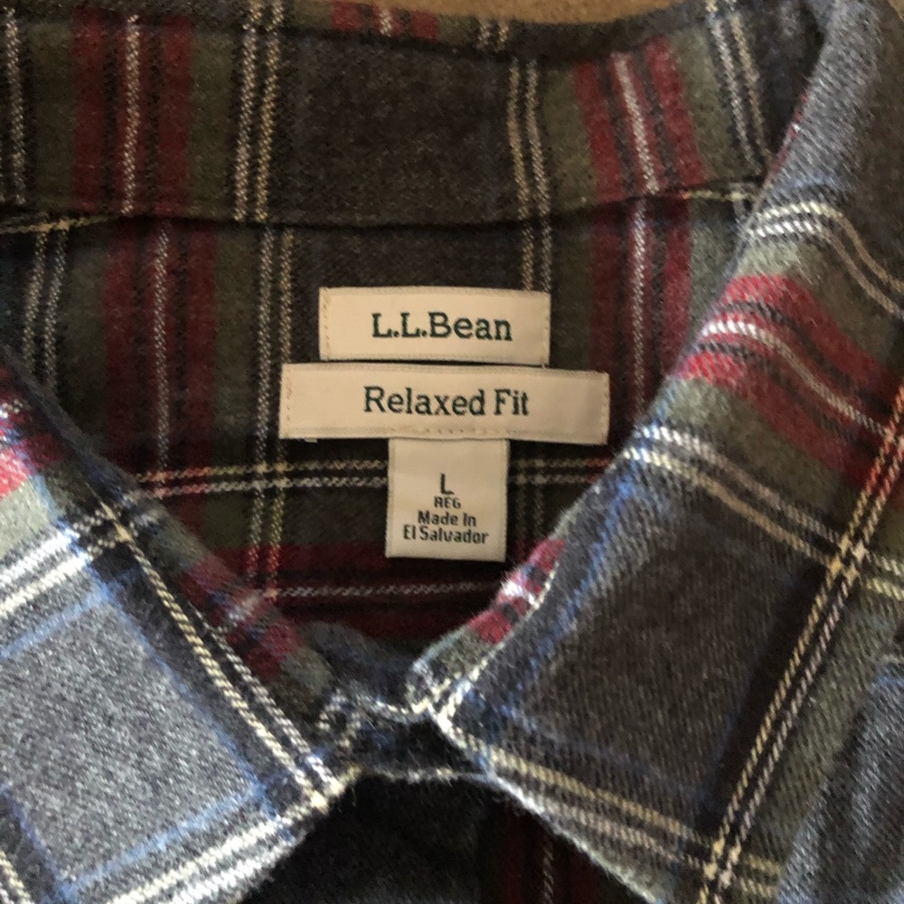 LL Bean scotch plaid flannel shirt